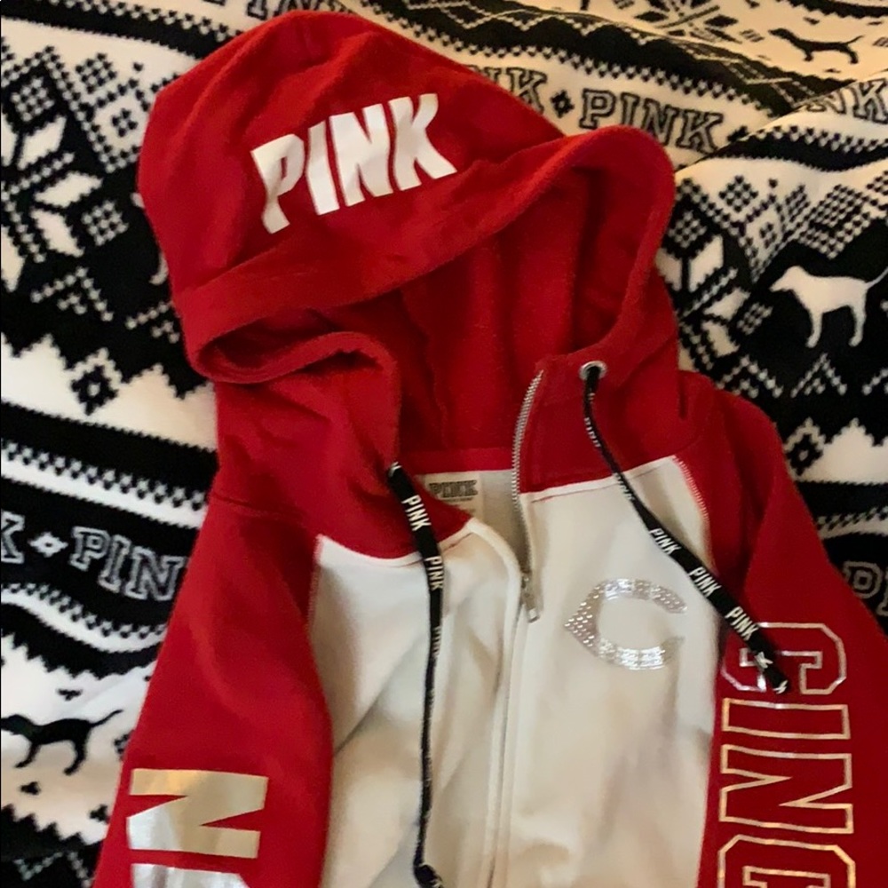 Pink zip up hoodie